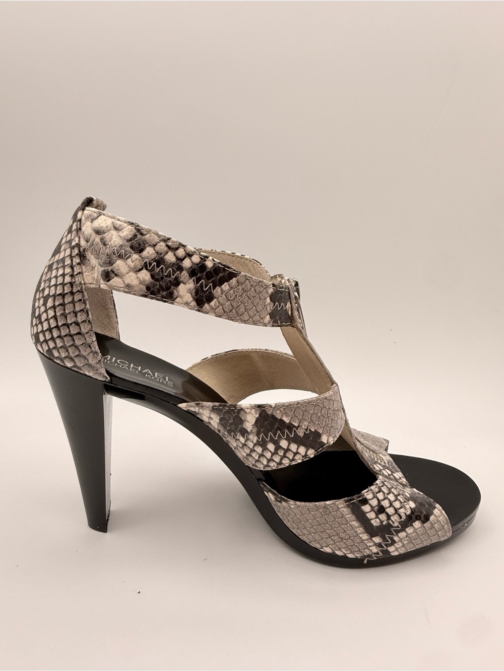 MICHAEL KORS Snakeskin Leather Strappy Platform Heels Size 11 - Picture 8 of 17